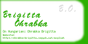 brigitta ohrabka business card
